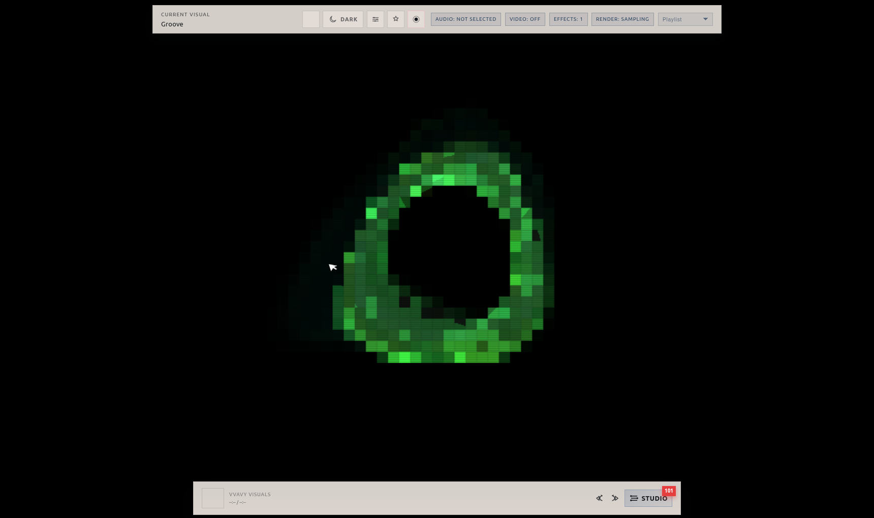 VVavy stage running Groove after pressing the mapped hotkey to toggle 8bit Showdown.