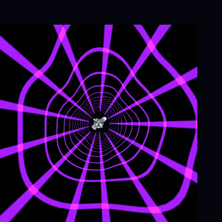 Neural Flow visual with electric ribbons and particle webs